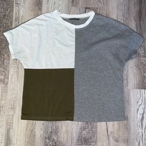 Color Block Batwing Sleeve Tee
